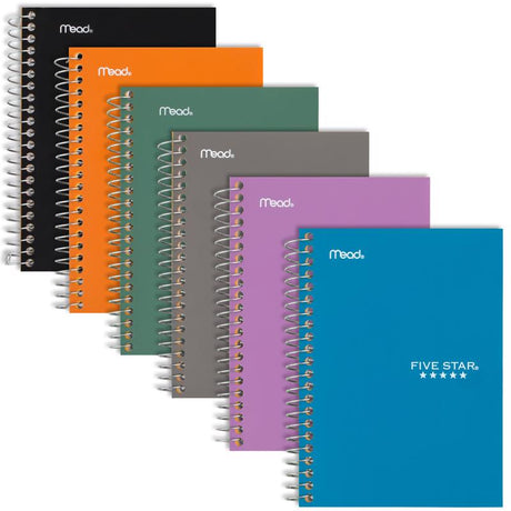 Five Star Mead 5 in. W X 7 in. L College Ruled Wire Bound Assorted Notebook, Pack of 12