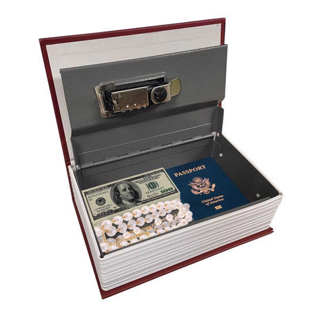 Lucky Line Combination Lock Burgundy Book Safe