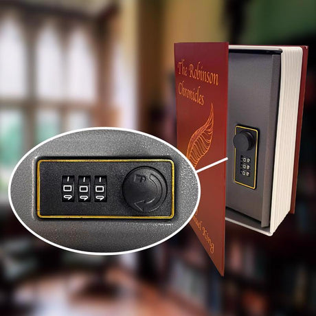 Lucky Line Combination Lock Burgundy Book Safe
