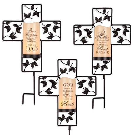 Gerson Cross with Resin Candle Yard Stake 1 pk, Pack of 6