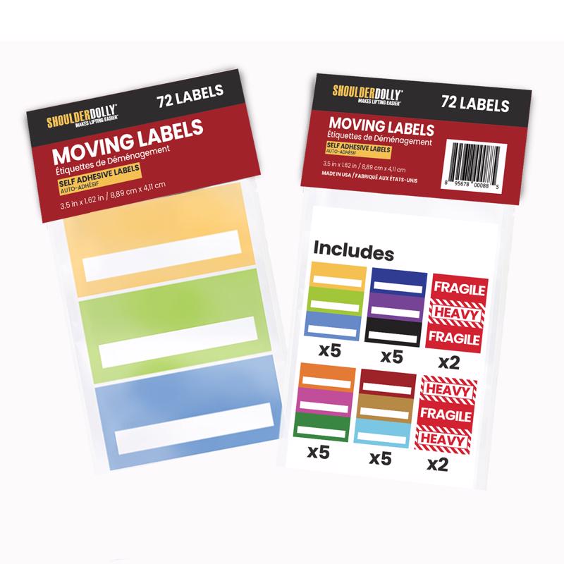 ShoulderDolly 3 in. W Moving Labels 72 pk