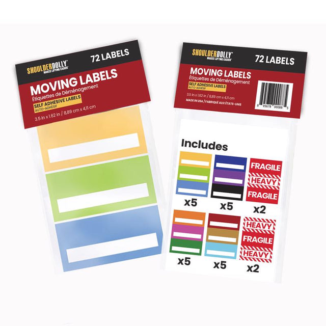 ShoulderDolly 3 in. W Moving Labels 72 pk