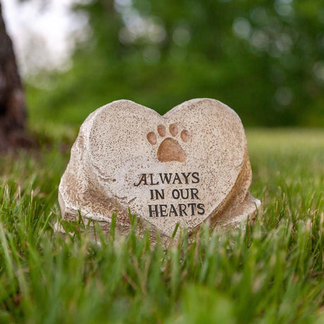 Gerson Always in Our Hearts Paw Print Memorial Stone Porch Decor 1 each, Pack of 12