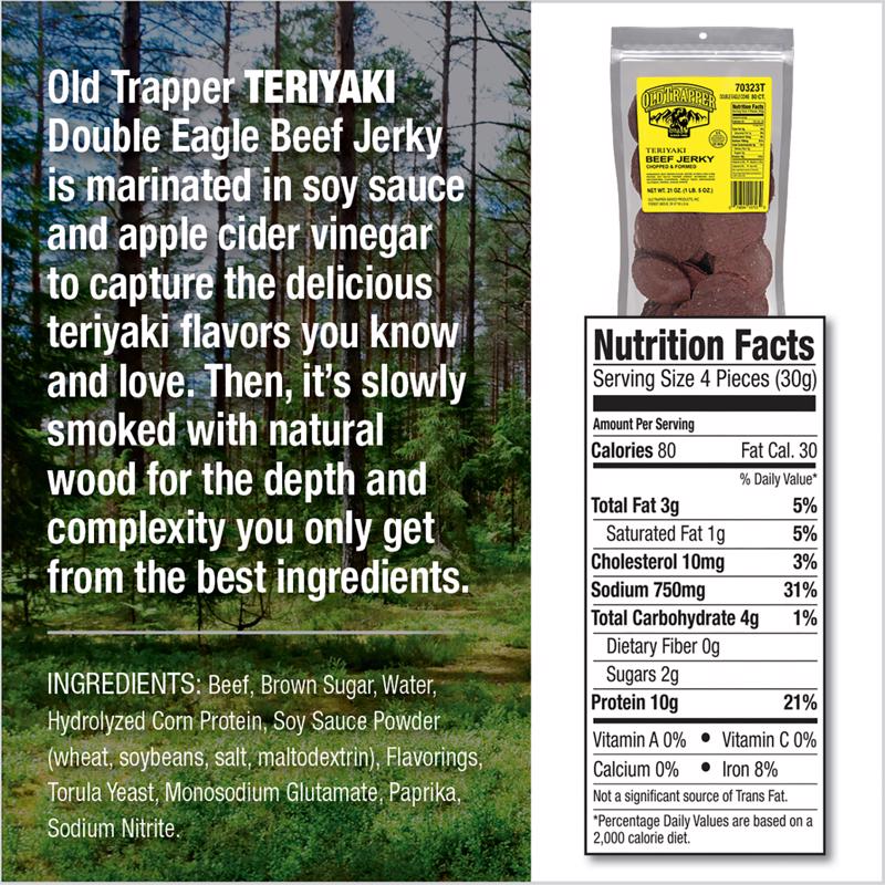 Old Trapper Double Eagles Teriyaki Beef Jerky 21 oz Pouch