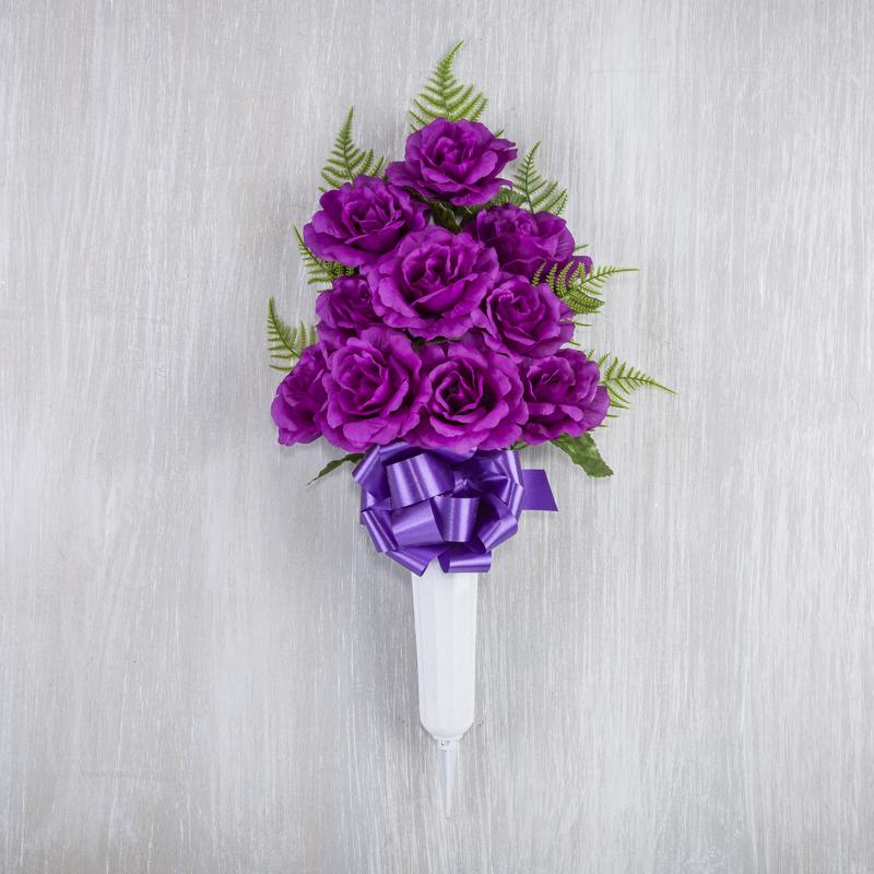 Gerson Rose Memorial Vase Cemetery Grave Decor 1 pk, Pack of 12