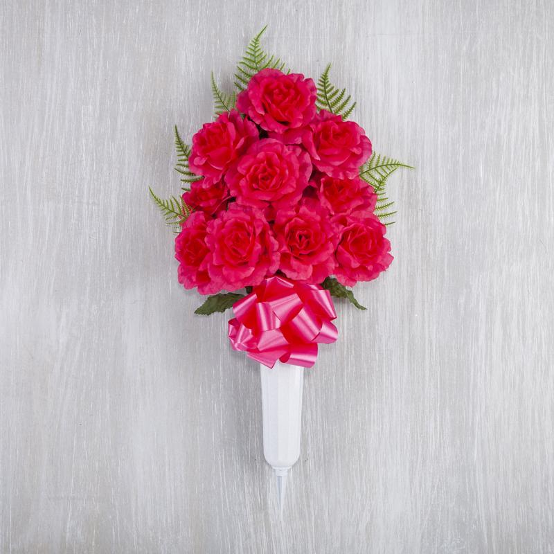 Gerson Rose Memorial Vase Cemetery Grave Decor 1 pk, Pack of 12