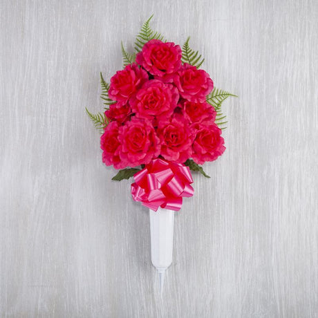 Gerson Rose Memorial Vase Cemetery Grave Decor 1 pk, Pack of 12