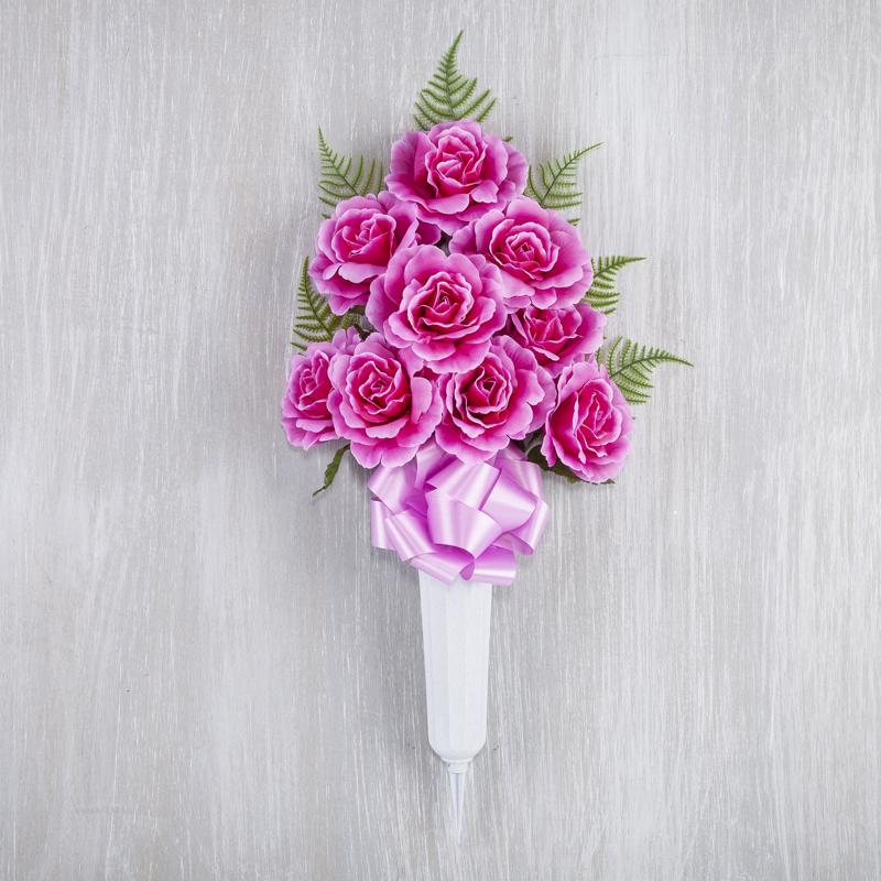 Gerson Rose Memorial Vase Cemetery Grave Decor 1 pk, Pack of 12