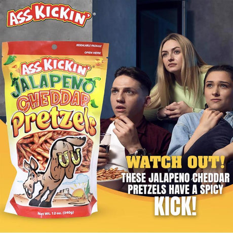 Ass Kickin' Jalapeno Cheddar Pretzels 12 oz Bagged