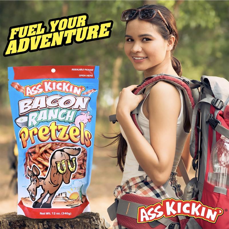 Ass Kickin' Bacon Ranch Pretzels 12 oz Bagged