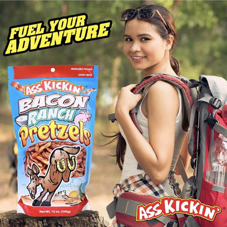 Ass Kickin' Bacon Ranch Pretzels 12 oz Bagged