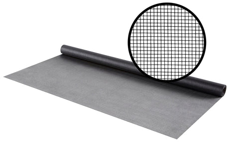 M-D 14127 Crystal Clear Screen Mesh, 7 ft L, 3 ft W, Fiberglass, Charcoal
