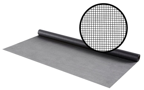 M-D Crystal Clear Series 14128 Screen Mesh, 25 ft L, 36 in W, Fiberglass, Charcoal
