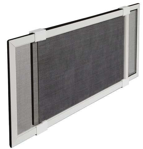 M-D 14186 Window Screen, 20-1/8 in L, 20 to 37 in W, Aluminum/Fiberglass, White