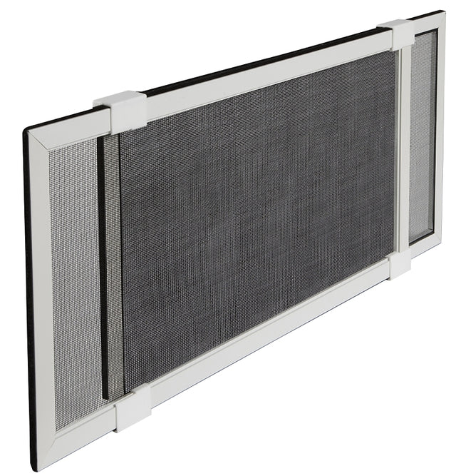 M-D 14186 Window Screen, 20-1/8 in L, 20 to 37 in W, Aluminum/Fiberglass, White