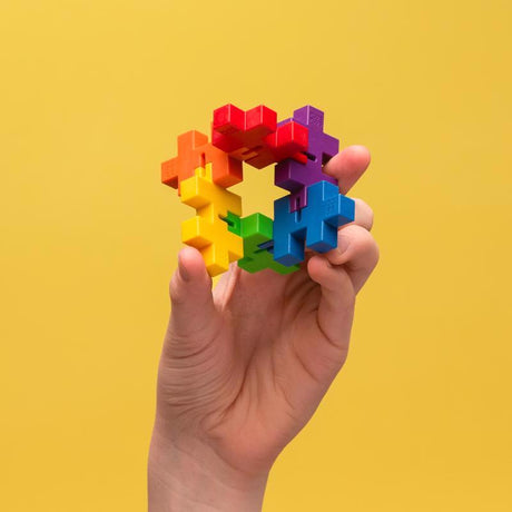 Plus-Plus Hexel Fidget Toy Multicolored 18 pc, Pack of 18