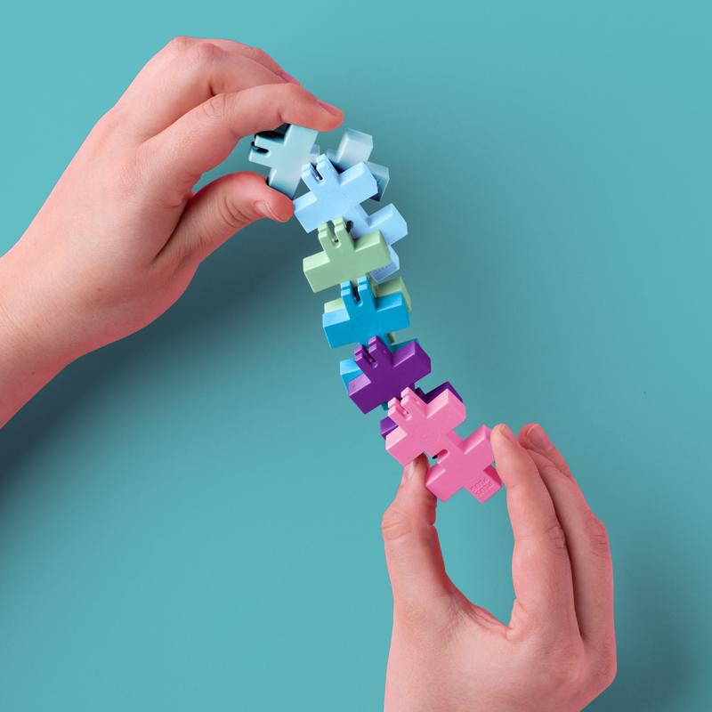 Plus-Plus Hexel Fidget Toy Multicolored 18 pc, Pack of 18