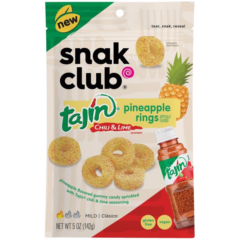 Snak Club Tajin Pineapple Rings Fruit Snacks 5 oz, Pack of 6