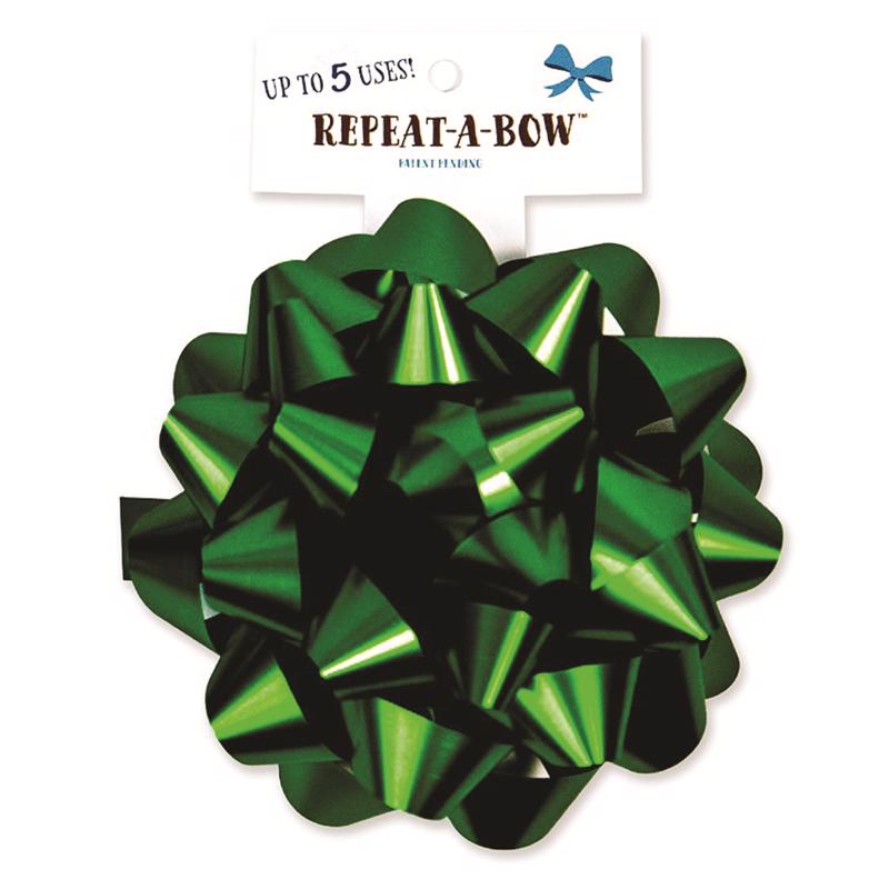 Hennessy Gift Wrap Repeat-A-Bow Green Gift Bows, Pack of 4