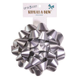 Hennessy Gift Wrap Repeat-A-Bow Silver Gift Bows, Pack of 4