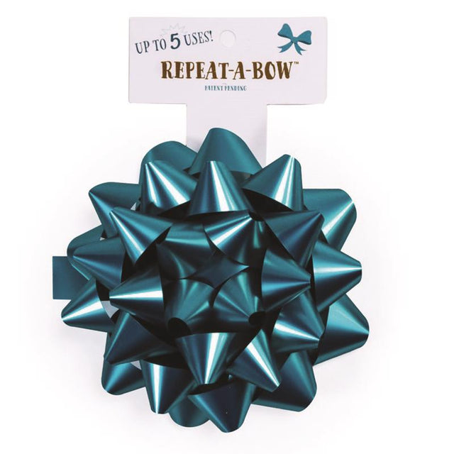 Hennessy Gift Wrap Repeat-A-Bow Teal Gift Bows, Pack of 4