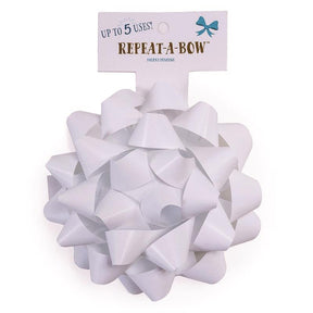 Hennessy Gift Wrap Repeat-A-Bow White Gift Bows, Pack of 4