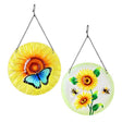 Exhart Blue Metal 10 in. H Butterfly & Sunflower Outdoor Decoration, Pack of 6