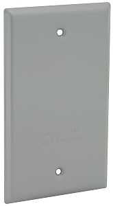 Hubbell 5173-0 Cover, 4-17/32 in L, 2-25/32 in W, Aluminum, Gray, Powder-Coated