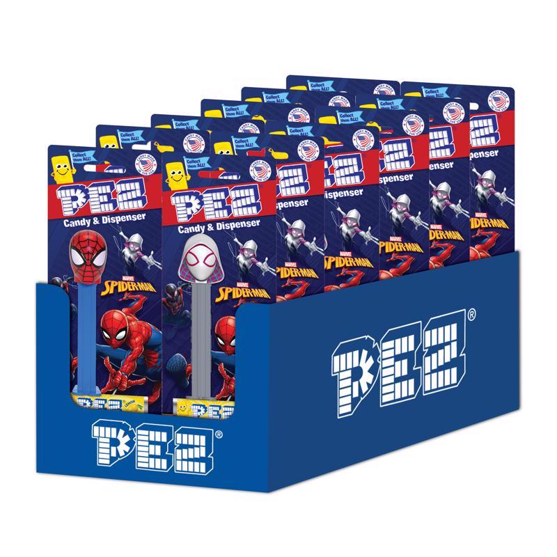 PEZ Spider-Man Assorted Candy and Dispenser 0.87 oz, Pack of 12