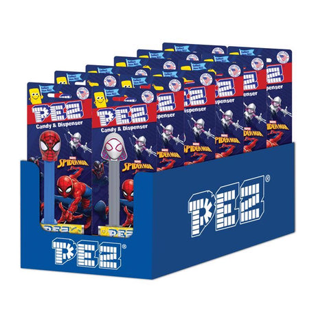 PEZ Spider-Man Assorted Candy and Dispenser 0.87 oz, Pack of 12