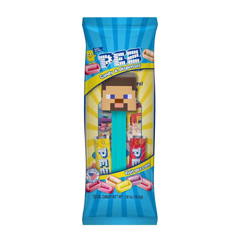 PEZ Minecraft Assorted Candy and Dispenser 0.58 oz, Pack of 12