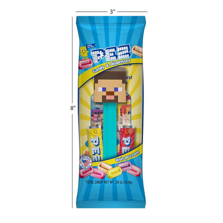 PEZ Minecraft Assorted Candy and Dispenser 0.58 oz, Pack of 12