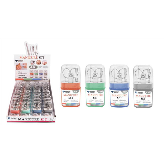 Diamond Visions Manicure Set Stainless Steel 4 pk, Pack of 36