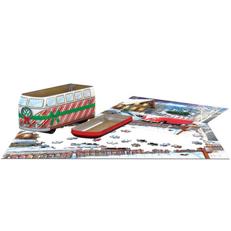 Eurographics VW Christmas Bus Tin Collectible Tins with Puzzles Multicolored 550 pc