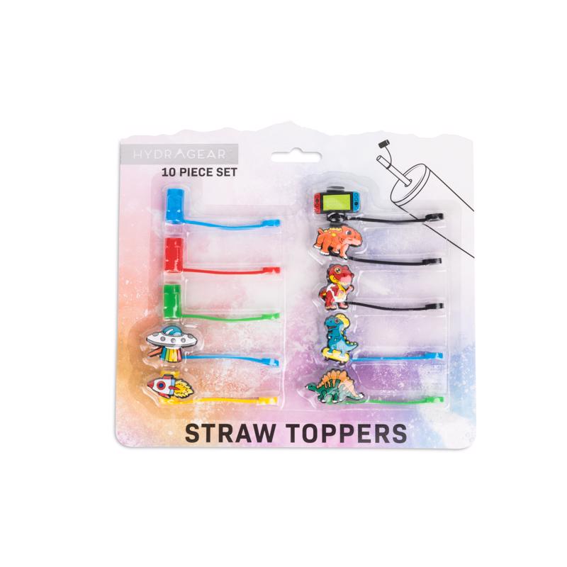 Core Kitchen Dino Straw Topper Silicone 10 pk, Pack of 6