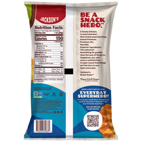 Jackson's Sea Salt Kettle Cooked Potato Chips 5 oz Bagged, Pack of 12