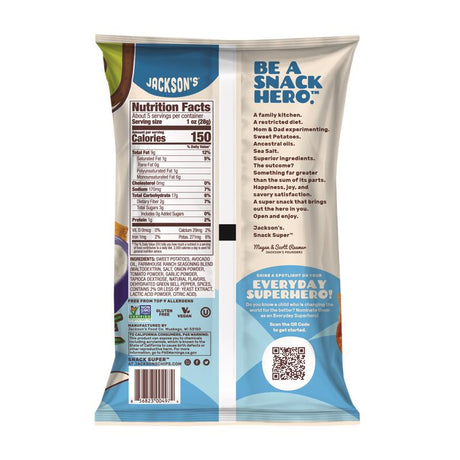 Jackson's Farmhouse Ranch Kettle Cooked Potato Chips 5 oz Bagged, Pack of 12