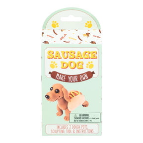 Fizz Make Your Own Sausage Dog Dough Craft Set Brown, Pack of 6