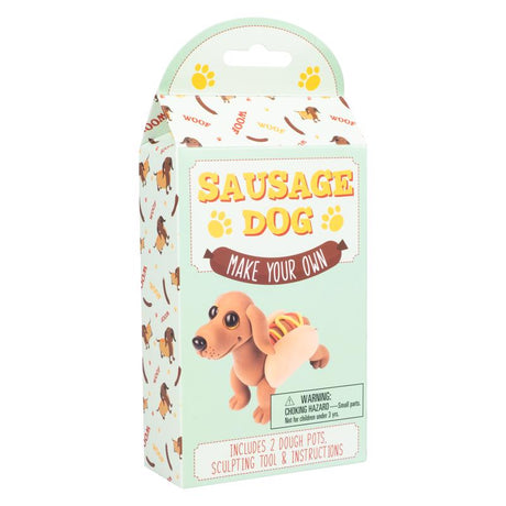 Fizz Make Your Own Sausage Dog Dough Craft Set Brown, Pack of 6