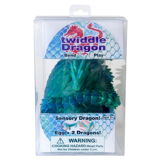 Zorbitz Twiddle Dragon With Egg Toy Green, Pack of 12