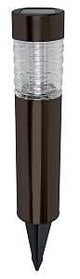 Boston Harbor 26090 Solar Bollard Light, NI-Mh Battery, AA Battery, 2-Lamp, Metal and Glass Fixture, Bronze