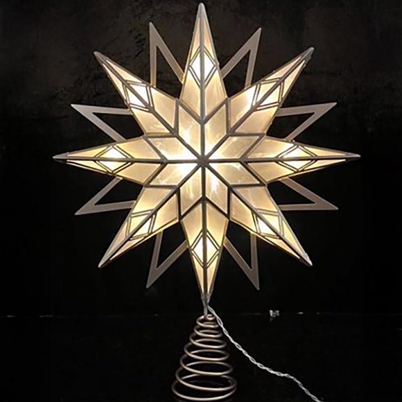 Celebrations LED Warm White Star Tree Topper 12 in.