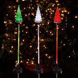Alpine Solar Multi Christmas Tree 33 in. Garden Stake, Pack of 16