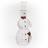 Alpine LED Gold Wire Snowman 71 in. Yard Decor