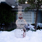 Alpine LED Gold Wire Snowman 71 in. Yard Decor