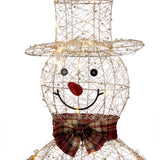 Alpine LED Gold Wire Snowman 71 in. Yard Decor