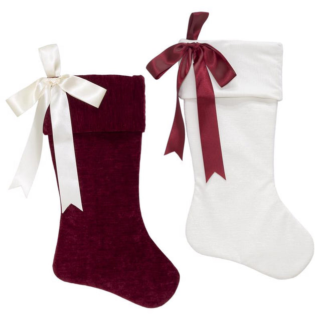 Dyno Red/White Matte W/Bow Christmas Stocking 20 in., Pack of 12