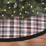 Dyno Cream/Black Plaid Print Tree Skirt, Pack of 4