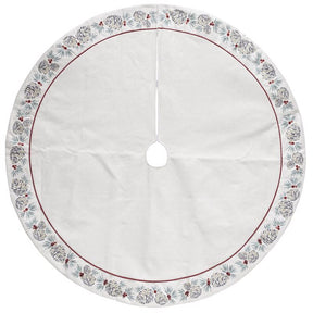 Dyno Ivory/Red Faux Pine Cone Tree Skirt, Pack of 4