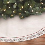 Dyno Ivory/Red Faux Pine Cone Tree Skirt, Pack of 4